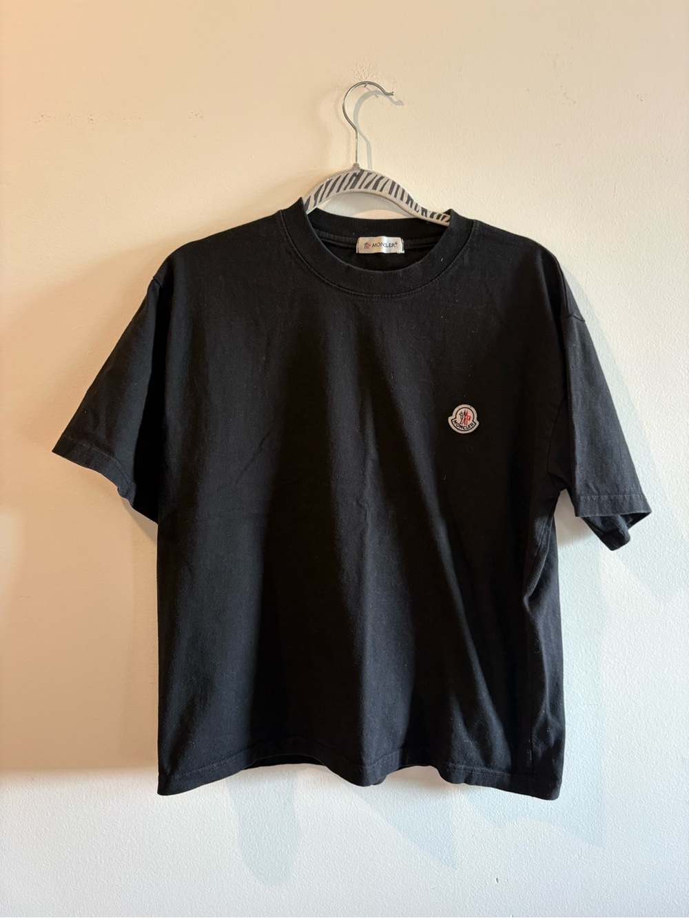 Moncler Black Short-Sleeve Logo Tee